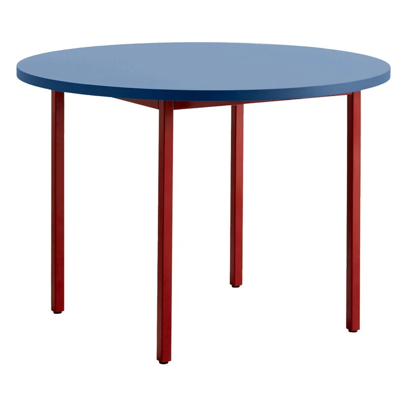 HAY Table Two-Colour, 105 Cm, Rouge Marron - Bleu 1 HAY Table Two-Colour, 105 Cm, Rouge Marron - Bleu