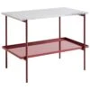 HAY Table D’appoint Rebar 75 x 44 cm, Barn Red - Marbre Gris