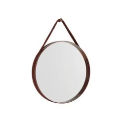 HAY Petit Miroir Strap, No 2, Marron Foncé