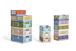 HAY Colour Crate Mix, S, Plastique Recyclé, Bleu Ciel -Hay HAY Colour Crate Mix Family 03