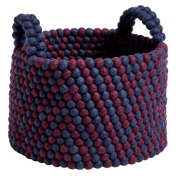 HAY Corbeille En Perles Avec Poignées, 40 cm, Chevrons Bordeaux