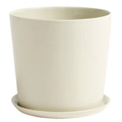 HAY Pot Et Soucoupe Botanical Family, XL, Blanc Cassé