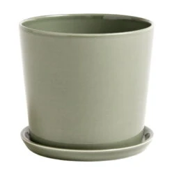 HAY Pot Et Soucoupe Botanical Family, L, Dusty Green