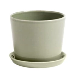 HAY Pot Et Soucoupe Botanical Family, M, Dusty Green