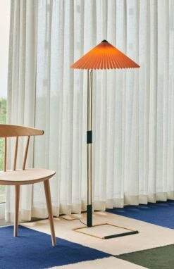HAY Tapis Ethan Cook Flat Works, 200 x 300 cm, Peach Green Check -Hay J104 wb lacquer oak Matin Floor Lamp yellow shade Ethan Cook Flat Works 200x300 peach green check 1rolerole 1