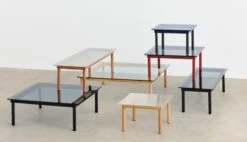 HAY Table Kofi 140 X 50 Cm, Chêne Laqué Noir - Verre Gris -Hay Kofi family 2