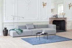 HAY Table Basse Tulou 55 cm, Noir -Hay Mags Sofa Fiord 151 Tulou Coffe Table Black Fifty Fifty light grey Mohair Blanket Green