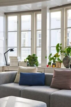 HAY Canapé Mags, Comb.4 Accoudoir Haut Gauche, Hallingdal 130 -Hay Mags Sofa hallingdal 130 Mags Cushion PC double arm w. table base soft black 1