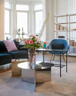 HAY Table D’appoint Rebar, 75 x 44 cm, Noir - Marbre Noir -Hay Moroccan Vase L pink Slit Table Mirror Lens box Raw Rug