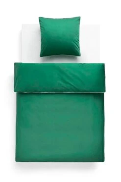 HAY Housse De Couette Outline, Vert émeraude -Hay Outline Duvet Cover 140x200 emerald green Outline Pillow Case 63x60 soft emerald green