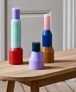 HAY Bougie Pillar, Modèle XL, Rouge -Hay Pillar Candle S lavender XL red L yellow
