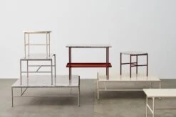 HAY Table Basse Rebar 80 x 49 cm, Gris Fossile - Marbre Gris -Hay Rebar Coffee Table family