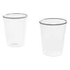 HAY Verre Rim, Lot De 2, Transparent - Rebord Noir