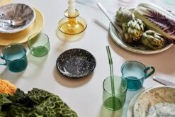 HAY Bougeoir Flare, Jaune 9 HAY Bougeoir Flare, Jaune -Hay Soft Ice Sip swirl Flare yellow Enamel Dish sprinkle black