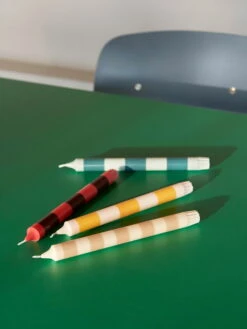 HAY Bougies Stripe, Lot De 4, Vert -Hay Stripe Candle