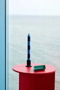 HAY Bougies Stripe, Lot De 4, Bleu -Hay Stripe Candle bordeaux and dark blue Kaleido XS evergreen Slit Table Wood Round High candy red wb lacquered oak