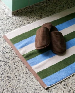 HAY Serviette De Bain Trio, Bleu Ciel -Hay Trio Bath Mat sky blue Waffle Slippers coffee