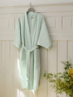 HAY Peignoir Waffle, Taille Unique, Menthe Fraîche 9 HAY Peignoir Waffle, Taille Unique, Menthe Fraîche -Hay Waffle Bathrobe fresh mint