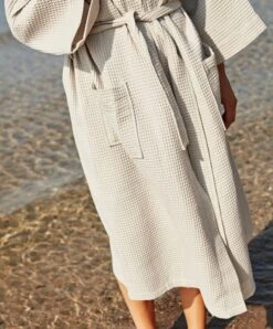 HAY Peignoir Waffle, Taille Unique, Gris -Hay Waffle Bathrobe grey 02