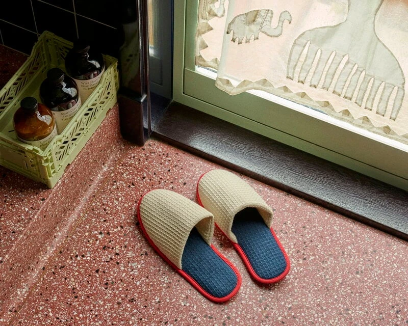 HAY Pantoufles Waffle, Taille Unique, Crème Multicolore 3 HAY Pantoufles Waffle, Taille Unique, Crème Multicolore – Image 3