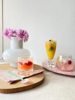 HAY Cuillères En Verre Twist, Lot De 2, Turquoise Et Rose Clair -Hay design stories cocktailit kevaan juhliin 1 ma