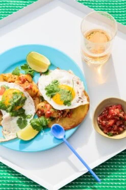 HAY Cuillères En Verre Mono, Lot De 2, Bleu Ciel Et Vert -Hay taco Ruoka7